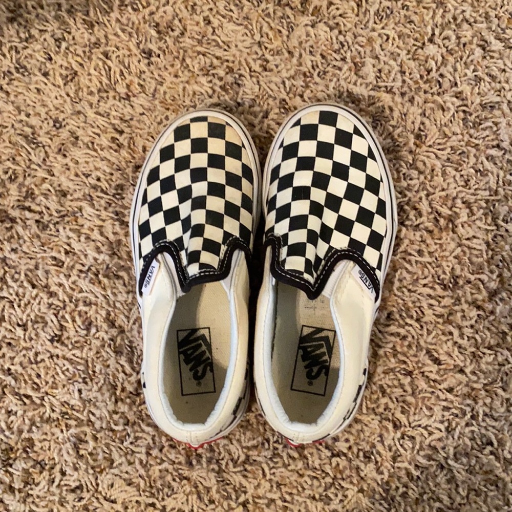 Little kids vans canvas slip on shoes GUC,